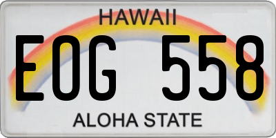 HI license plate EOG558