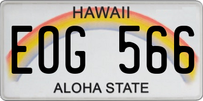 HI license plate EOG566