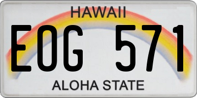 HI license plate EOG571