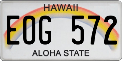 HI license plate EOG572