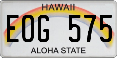 HI license plate EOG575