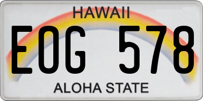 HI license plate EOG578