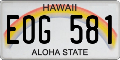 HI license plate EOG581