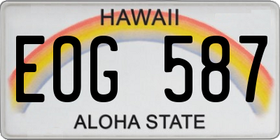 HI license plate EOG587
