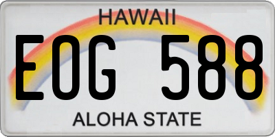 HI license plate EOG588