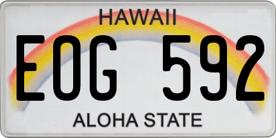 HI license plate EOG592
