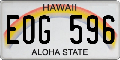 HI license plate EOG596