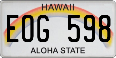 HI license plate EOG598