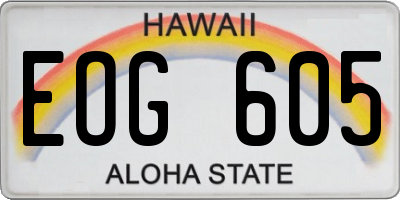 HI license plate EOG605