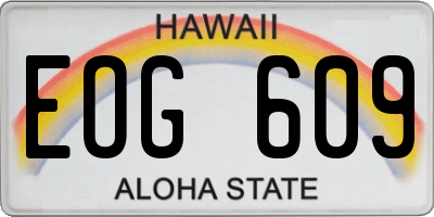 HI license plate EOG609