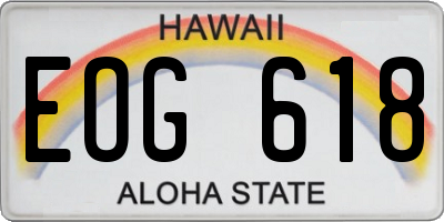 HI license plate EOG618