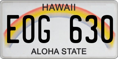 HI license plate EOG630