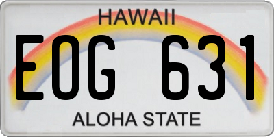 HI license plate EOG631