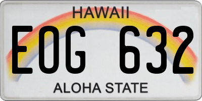 HI license plate EOG632