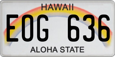 HI license plate EOG636