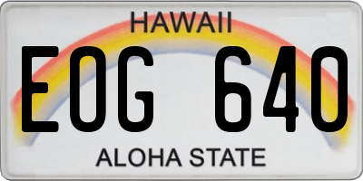 HI license plate EOG640