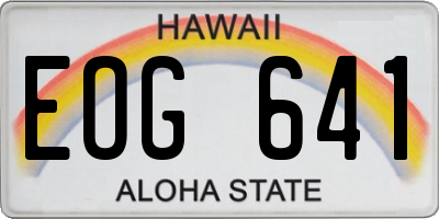 HI license plate EOG641