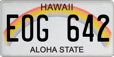 HI license plate EOG642