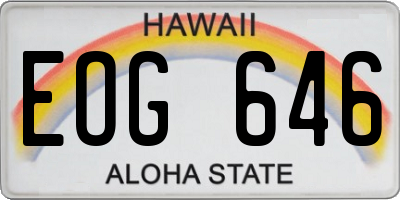 HI license plate EOG646