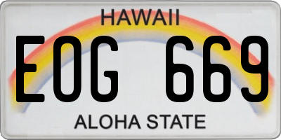 HI license plate EOG669