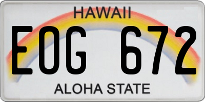 HI license plate EOG672