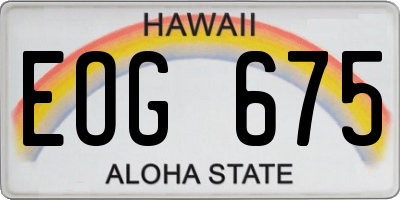 HI license plate EOG675