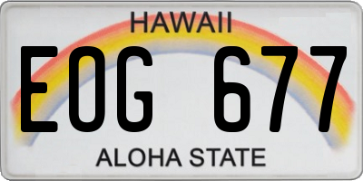HI license plate EOG677