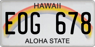 HI license plate EOG678