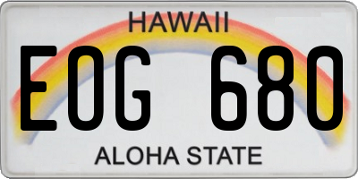 HI license plate EOG680