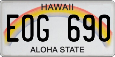 HI license plate EOG690
