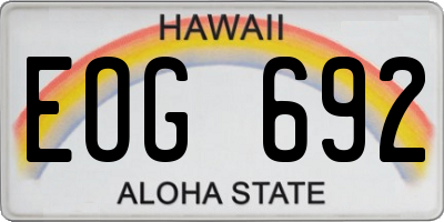 HI license plate EOG692
