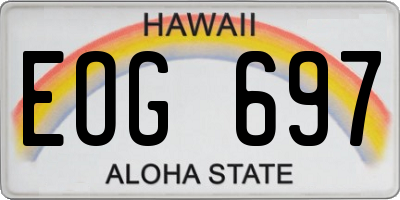 HI license plate EOG697