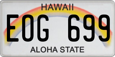 HI license plate EOG699