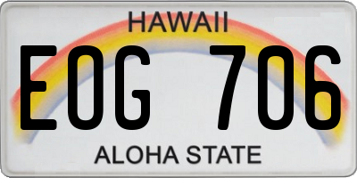 HI license plate EOG706