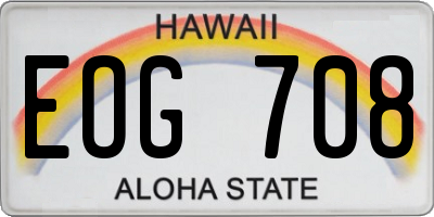 HI license plate EOG708