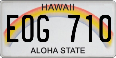 HI license plate EOG710