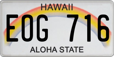HI license plate EOG716