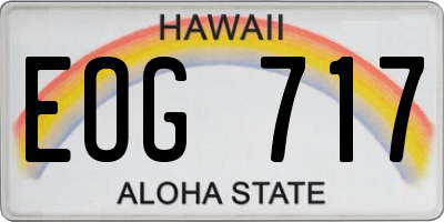 HI license plate EOG717