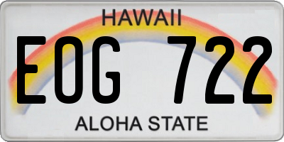HI license plate EOG722
