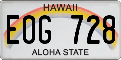 HI license plate EOG728