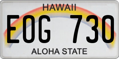 HI license plate EOG730