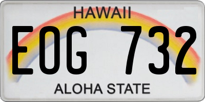 HI license plate EOG732