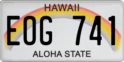 HI license plate EOG741