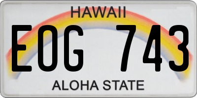 HI license plate EOG743
