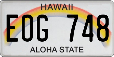 HI license plate EOG748