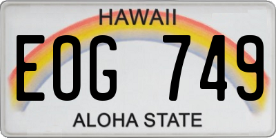 HI license plate EOG749