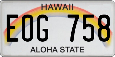 HI license plate EOG758
