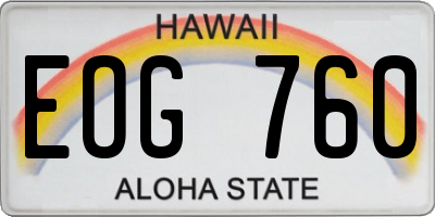 HI license plate EOG760