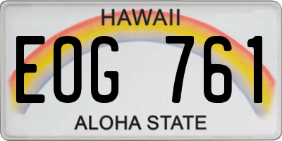 HI license plate EOG761