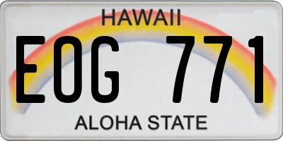 HI license plate EOG771